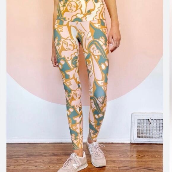 Anthropologie Dazey LA Legging Ani Figures Artsy Abstract Printed High Rise - Picture 3 of 11